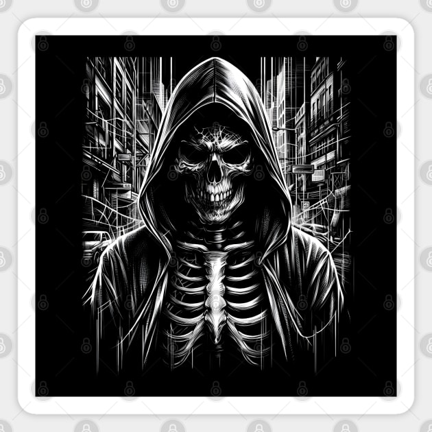 Urban Reaper - Monochrome Sketch Magnet by MakerMind8.2
